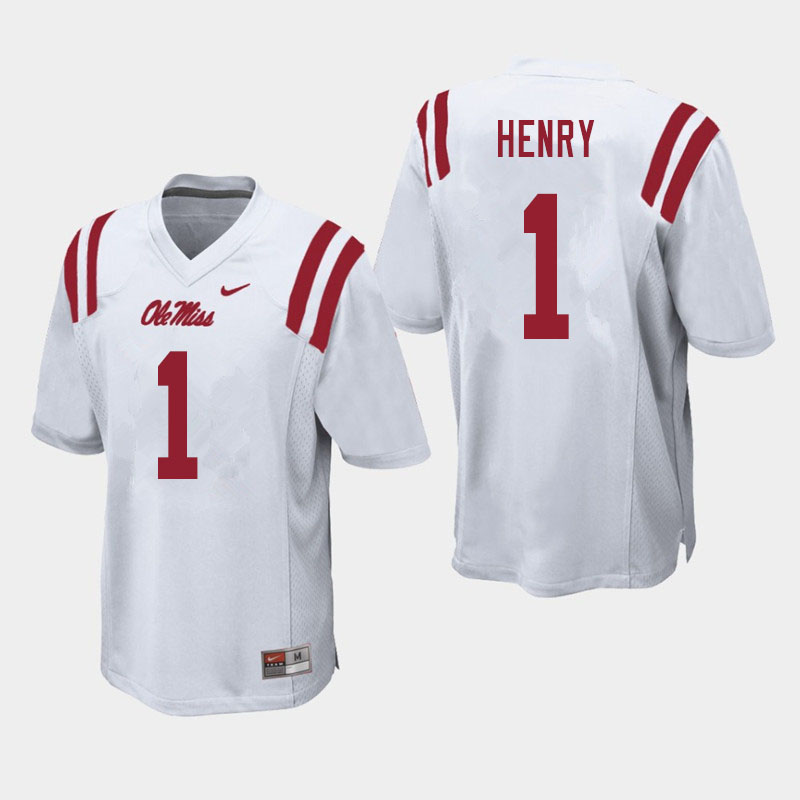 Lakia Henry Ole Miss Rebels NCAA Men's White #1 Stitched Limited College Football Jersey NGX7558QL